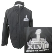 NFL Mens Jacket Superbowl 48 XLVIII 2014 M black Broncos Seahawks full zip logo - £58.33 GBP