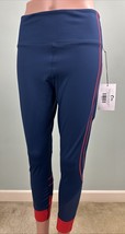 Zyia Women&#39;s Scarlet on Navy Game Day Light n Tight Leggings 7/8 24” Sz 12 - $64.34