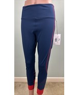 Zyia Women&#39;s Scarlet on Navy Game Day Light n Tight Leggings 7/8 24” Sz 12 - $87.99 CAD