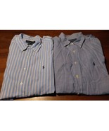 Ralph Lauren Blake Button Down Shirt Size XL Blue Stripe Blue Check - £25.59 GBP