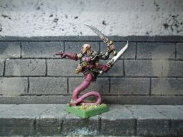 chaos slaanesh realms of chaos champion snake tail metal painted warhammer - $36.20