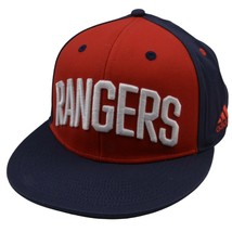 New York Rangers adidas NHL Hockey Red &amp; Blue 2Tone Flat Brim Snapback Hat - £18.59 GBP