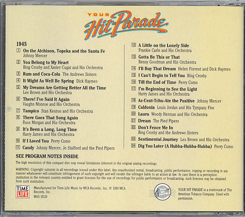 Time Life ( Your Hit Parade 1945 ) CD Item image 2