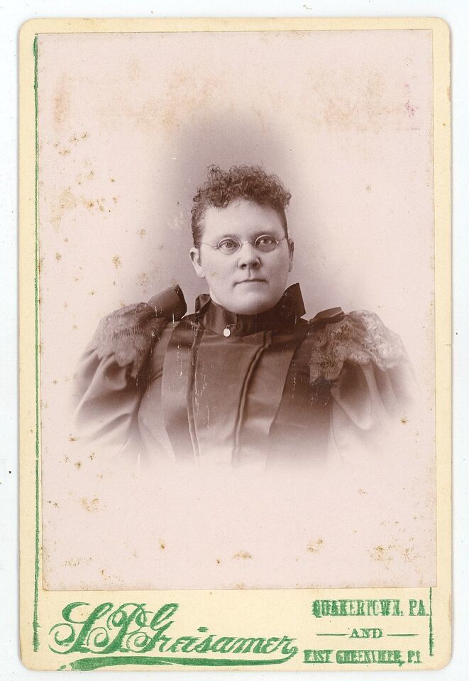 Primary image for Antique c1880s Cabinet Card Grisamer Lovely Woman in Glasses E. Greenville, PA
