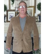 Stafford Essentials Khaki Beige Corduroy Jacket Blazer Sportscoat 42L Cl... - €34,71 EUR
