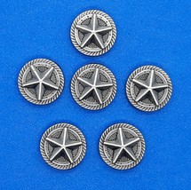 Western Style Star Pewter Conchos / Concho 9/16&quot; Six Total With Rivet Backs - $6.99