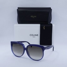 Celine CL40048F 84F Shiny Blue/Grey Gradient 63-13-140 Sunglasses New Authentic - $230.68