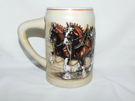 1987 Budweiser World Famous Clydesdales Beer Stein 5 1/2 Inches Tall - £10.26 GBP