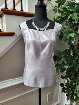 Nina Massini Women&#39;s Silver Polyester Square Neck Sleeveless Casual Top ... - $22.00
