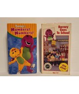 LOT 2 - RARE VTG BARNEY VHS Tapes - Goes To School SING ALONG &amp; Numbers ... - £12.22 GBP