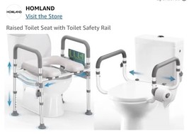 HOMLAND Raised Toilet Seat with Handles with Adjustable Height &amp; Width 4... - $735.90 MXN