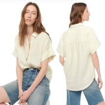 J.Crew Baird Mcnutt Irish Linen Relaxed Shirt Womens L Butter Yellow But... - $39.99
