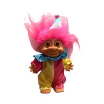 Russ Berrie Troll Doll 18317 Happy Birthday Clown 7 in Top of hair to feet Pink - £11.09 GBP