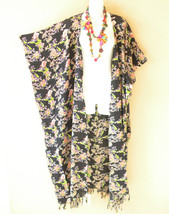 CD506 Floral Women Rayon Batik Plus Size Open Duster Maxi Cardigan up to 5X - £23.55 GBP