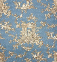 Waverly French Quarter Toile Blue Angels Vintage Multiuse Fabric 4 Yards 54&quot;W - £50.37 GBP