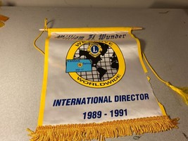 Lions Club 1989-91 International Director W Wunder Banner Flag 10 x 8.5 inches - £19.65 GBP