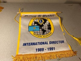 Lions Club 1989-91 International Director W Wunder Banner Flag 10 x 8.5 inches - £19.27 GBP