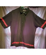 No Boundaries Black XL With Red Tribal Design Button Up Shirt - $18.90