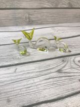 Whale Family  Art Glass Small Fish Figurines Yellow Clear - $12.87