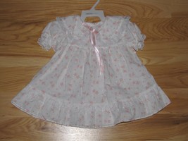 Vintage Girl Baby Winnie The Pooh Floral Flower Lacy Lace Frilly Ruffle Dress 12 - £31.64 GBP