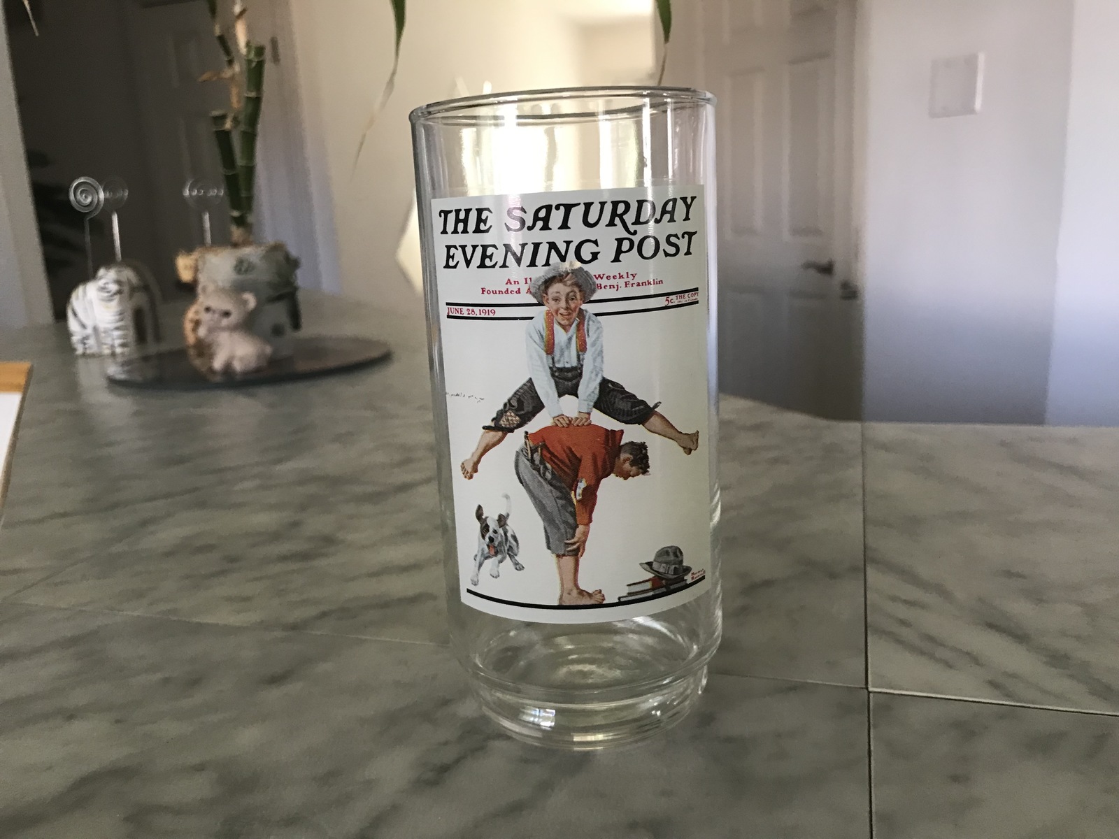 Collectible ARBY'S NORMAN ROCKWELL THE SATURDAY EVENING POST Leapfrog GLASS  - $8.47