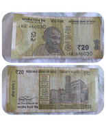 India 2020 20 Rupees Banknote - Inset Ltr R - Auth Sec Thread CIRC Tel S... - $4.50