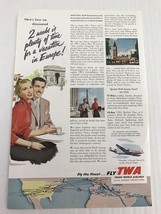 Transworld Airlines Vtg 1953 Print Ad Fly TWA - £7.39 GBP