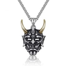 Japanese Ghost Skull Mask Necklace - $33.10