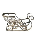 Vintage Christmas Sleigh Scroll Wrought Iron Metal Holiday  Decor 11 1/2... - £30.97 GBP