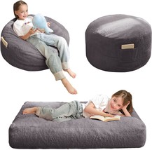 Maxyoyo Bean Bag Chair Bed For Kids, Convertible Bean Bag Folds From, Dark Grey - £64.79 GBP