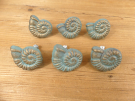 6 Knobs Drawer Pulls Cabinet Handles Snail Shell Nautical Decor Knob 6 Pack - £13.58 GBP