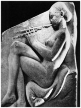 5214.Greek fresco.unclothed woman playing woodwind.POSTER.Decoration.Graphic Art - £13.45 GBP+