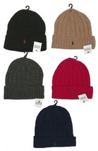 NEW Polo Ralph Lauren Winter Hat!  Navy or Gray  Ribbed  Polo Player - £27.45 GBP