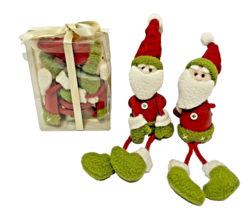 Christmas Napkin Holders Lot of 4 Santa Claus Fabric and Wood Unique - £10.07 GBP