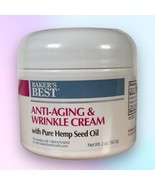 NEW 2 oz Baker&#39;s Best Anti-Aging &amp; Wrinkle Cream w Pure Hemp Seed Oil Ex... - $14.49