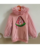 Lola and the Boys Girls 8-9 Ruffle Pink Watermelon Tulle Sleeves Hoodie ... - $827.93 MXN