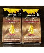 NEW (2-PK) Garnier Olia Oil Powered Permanent Hair Color 8.0 MEDIUM BLONDE - £17.20 GBP
