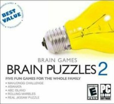 Brain Games Brain Puzzles 2 II PC Computer Video 5-Game Set Jigsaw Marbles Mahjo - £3.28 GBP