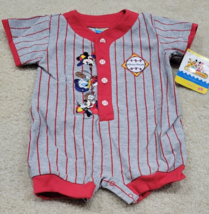 NWT Vintage Disney Mickey Baseball Baby Size 24 Months One Piece Outfit - $29.69