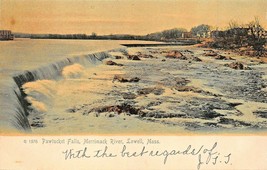 LOWELL MA~PAWTUCKET FALLS-MERRIMACK RIVER~1900s ROTOGRAPH TINTED PHOTO P... - $7.57