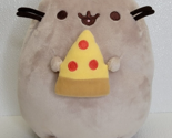 2018 Gund Pusheen Cute Gray Cat Holding Pizza Plush 8” Fat Cat - $13.50