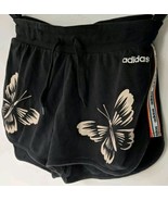 Adidas x Farm Rio Womens Black Multi Color Floral Butterfly Shorts Size ... - $28.35