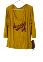 Original Retro Brand Women&#39;s Arizona State Sun Devils V-Neck Shirt-Yellow, Large - £18.30 GBP