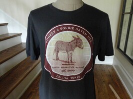 Black Donkey &amp; Equine Haven USA Celina Texas Cotton T-shirt Adult XL DONKEY - £19.57 GBP