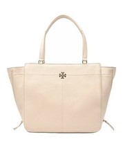 Tory Burch Ivy Side-Zip Leather Tote in Light Oak Pebbled Leather $525, NWT! - £293.63 GBP