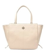 Tory Burch Ivy Side-Zip Leather Tote in Light Oak Pebbled Leather $525, ... - $371.24
