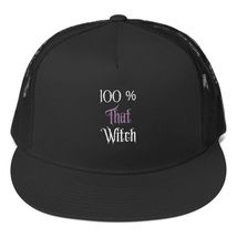 100 Percent That Witch Funny Halloween Trucker Cap Black/White - $27.39