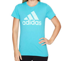 Adidas Womens Classic Logo T-shirt Size X-Small Color Turquoise/Aqua - £22.07 GBP