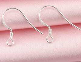 10/20/50 Pieces Genuine French 925 Sterling Silver Earring Findings Hook... - £1.55 GBP+