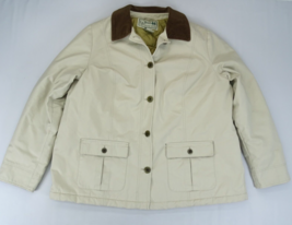 Vintage LL Bean Canvas Barn Coat Field Chore Lined Jacket 1X Stone THINSULATE - £37.31 GBP
